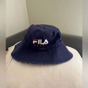 Unisex Navy Fila Bucket Hat